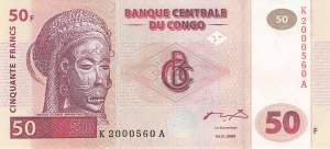 Kongo p.91 50 Francs 2000